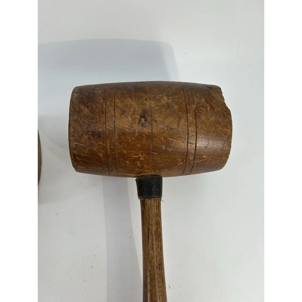 Antique Barrel Head Wooden Mallet 11